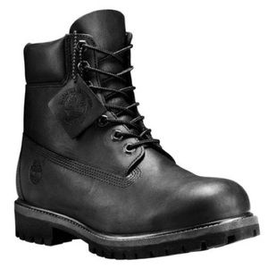 All Black Leather Timberlands